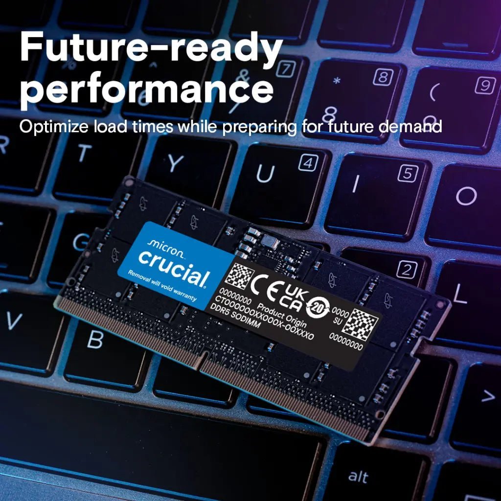 Crucial 32GB (2x16GB) DDR5 5600MHz CL46 SODIMM Laptop Memory Kit