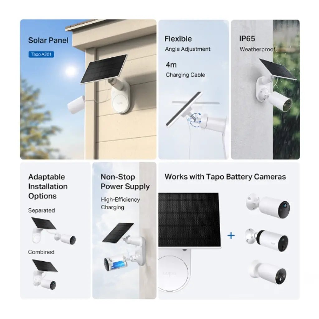 TP-Link Tapo A201 2.5W Solar Panel for Battery-Powered Security Cameras with 4M Charging Cable
