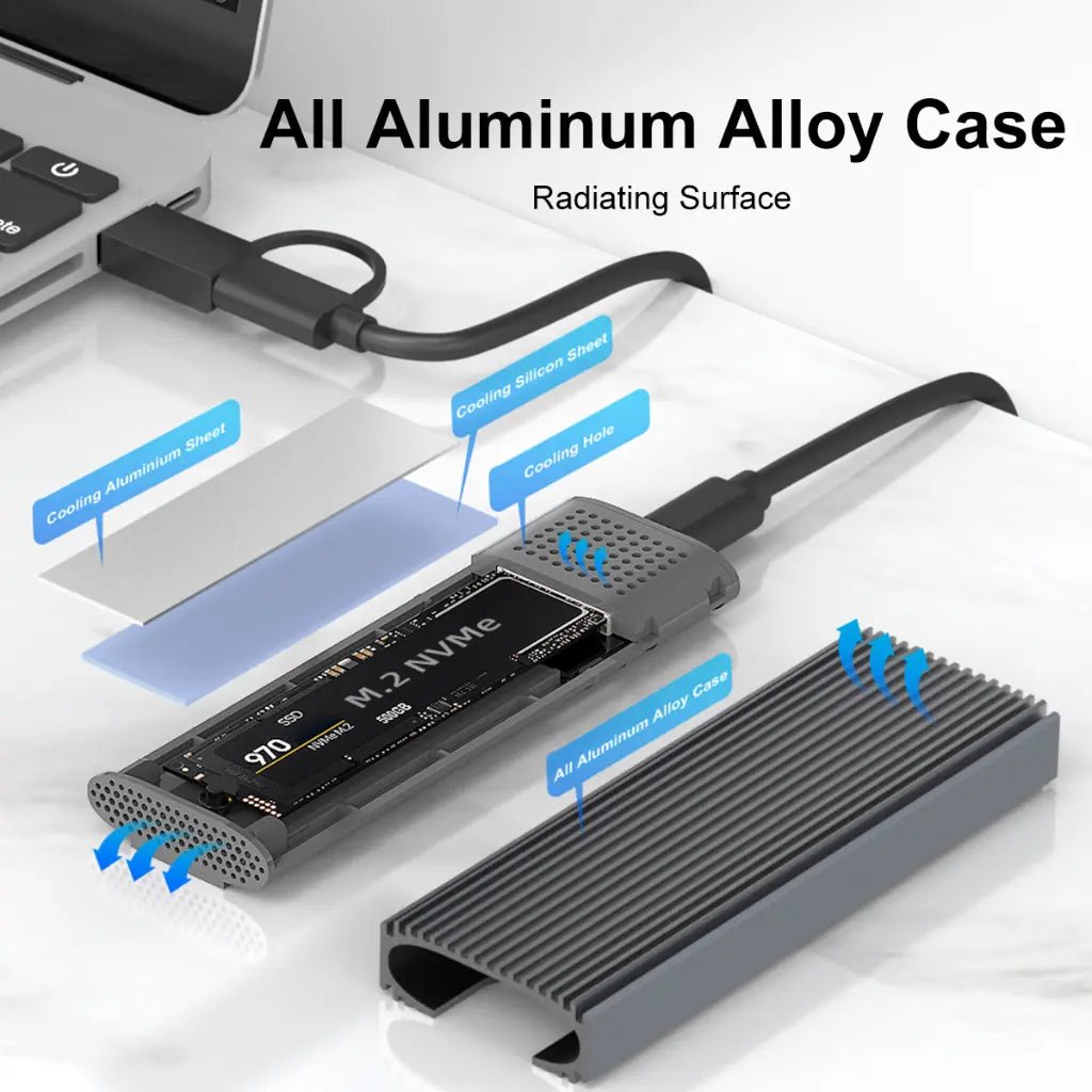 MAIWO K1691 USB-C 3.1 Gen2 Tool-Free M.2 NVMe and SATA SSD External Enclosure Adapter