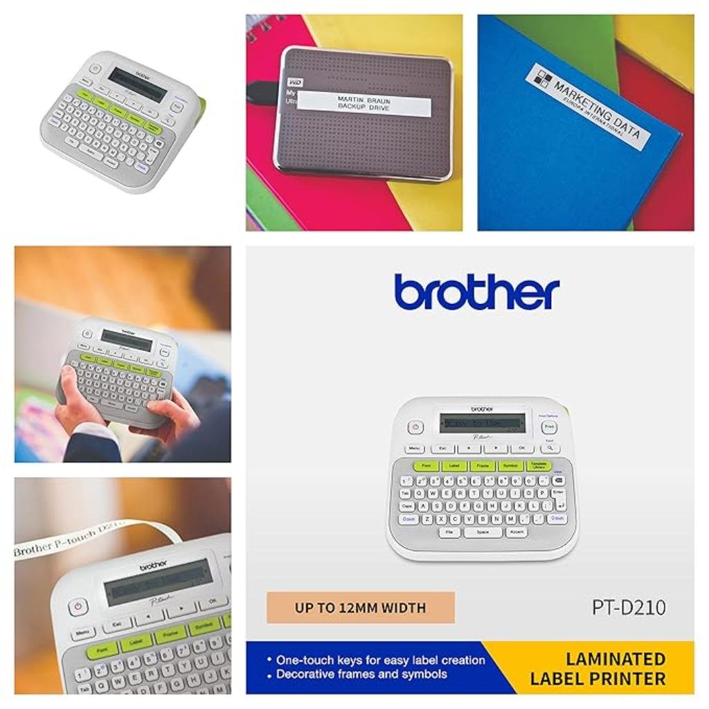 Brother PT-D210 Compact Desktop Label Maker with QWERTY Keyboard