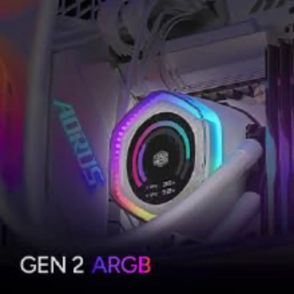 Cooler Master MasterLiquid 360 Ion ARGB AIO Liquid CPU Cooler with LCD Display - White