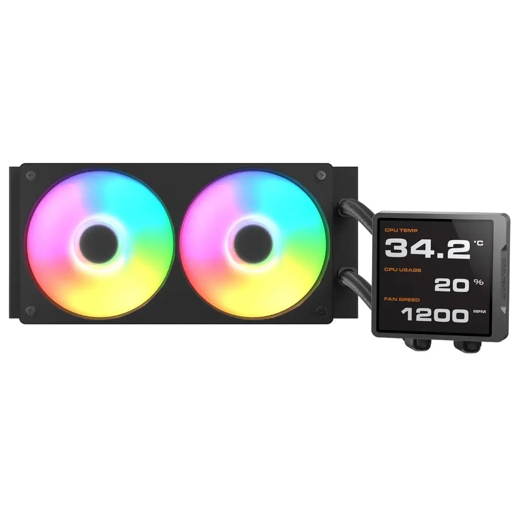 Cougar Poseidon Vistek Pro 360mm ARGB AIO Liquid CPU Cooler with 3.95-Inch IPS LCD Screen - Black