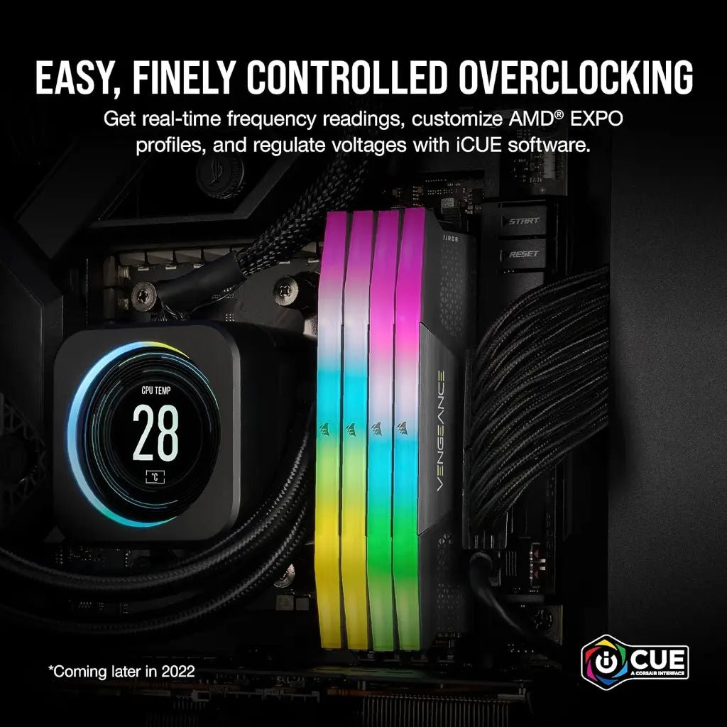 Corsair Vengeance RGB 64GB (2x32GB) DDR5 6000MHz CL30 Desktop Memory Kit - Optimized for High-Performance Gaming