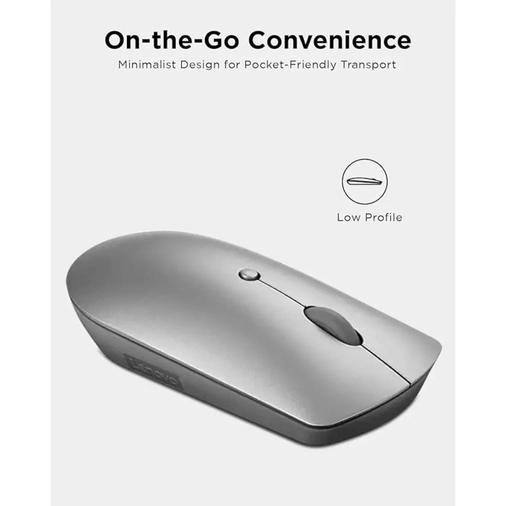 Lenovo 600 Bluetooth Silent Mouse with Dual Device Connectivity and Silent Clicks - Iron Grey