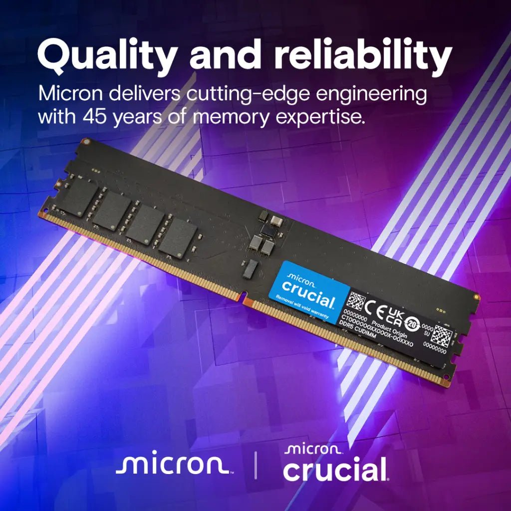 Crucial 128GB (2x64GB) DDR5 6400MHz CL52 CUDIMM Desktop Memory Kit