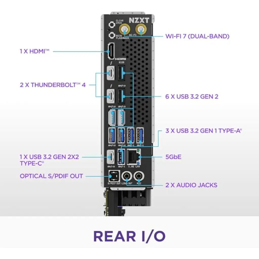 NZXT N9 Z890 Intel LGA1851 ATX Motherboard with DDR5 Support and Wi-Fi 7