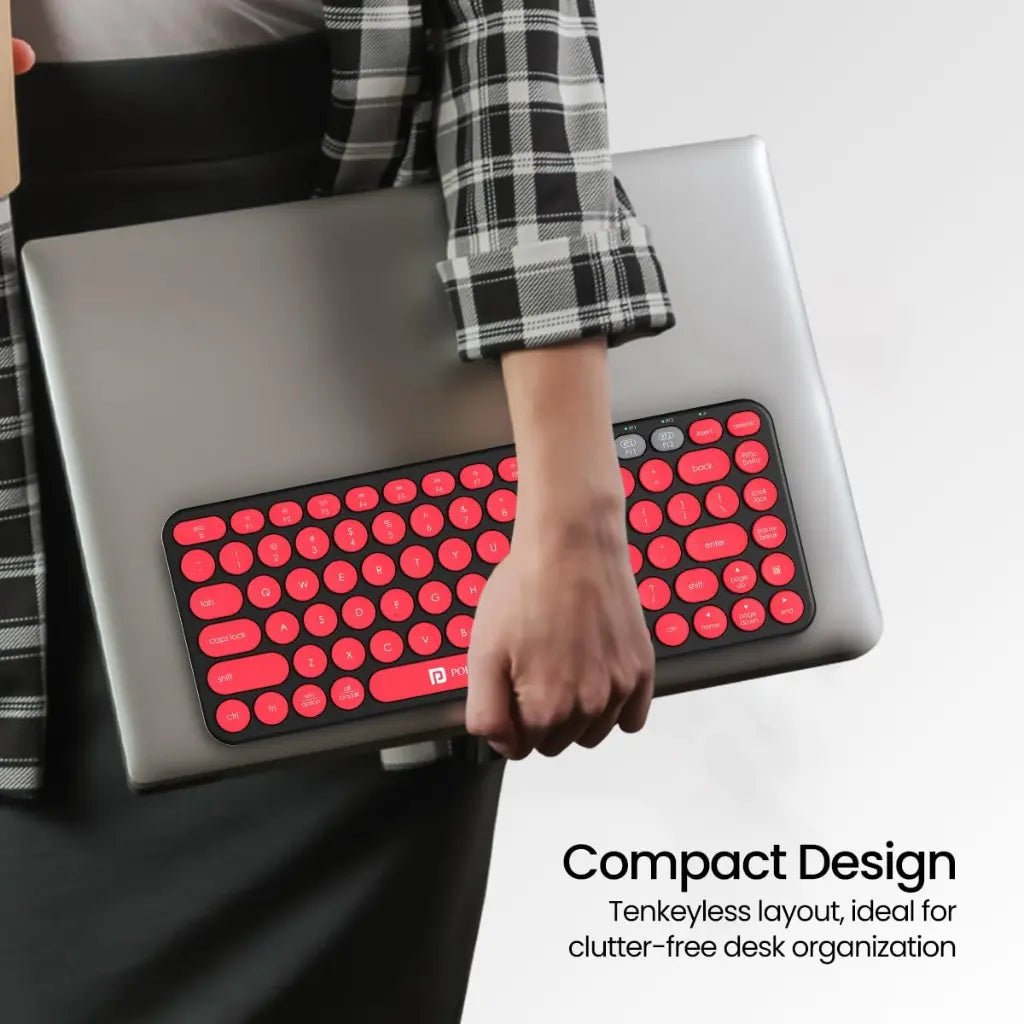 Portronics Bubble 2.0 POR 347 Wireless Keyboard with Bluetooth 5.3 and 2.4GHz Dual Mode Connectivity