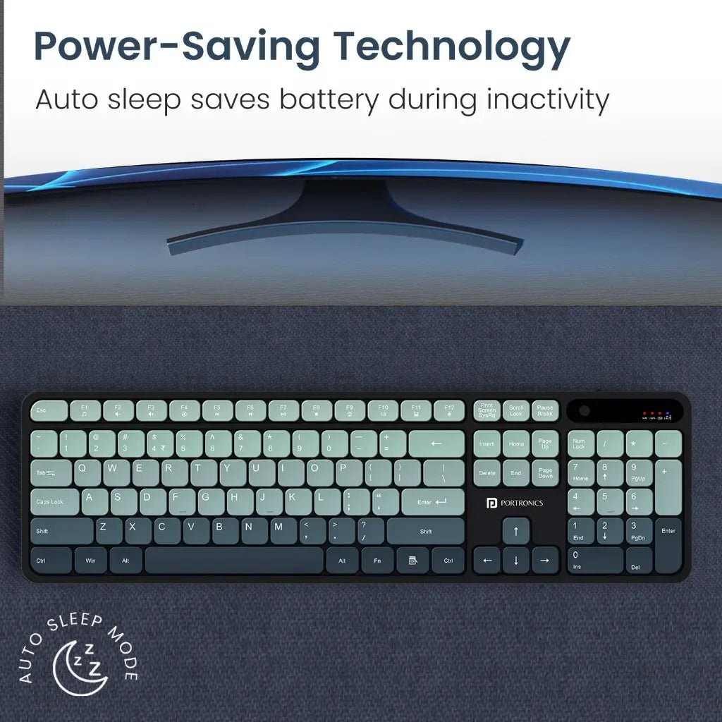 Portronics Key11 Wireless Keyboard and Mouse Combo - Ergonomic Grey Design