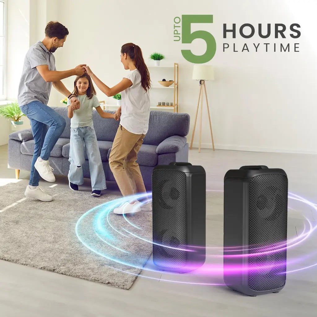 Portronics Rumble POR 2345 25W Bluetooth 5.3 Portable Party Speaker with Wired Microphone and 5-Hour Battery Life