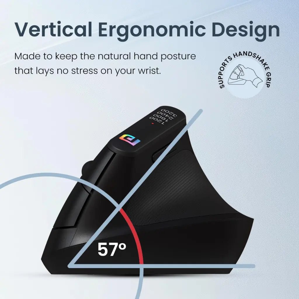 Portronics Toad Ergo POR 1808 Vertical Wireless Ergonomic Mouse with 1200 DPI Optical Sensor