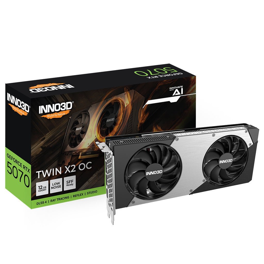 INNO3D NVIDIA GeForce RTX 5070 TWIN X2 OC 12GB GDDR7 Gaming Graphics Card - Black