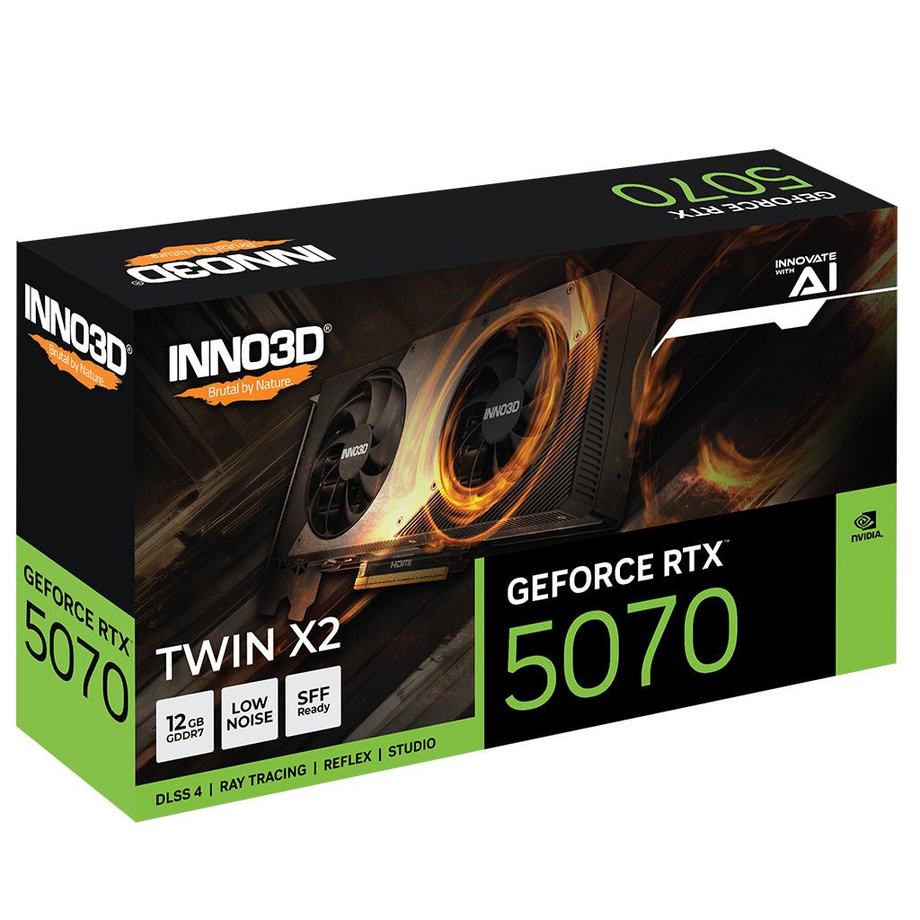 INNO3D NVIDIA GeForce RTX 5070 TWIN X2 12GB GDDR7 Graphics Card - Black Edition