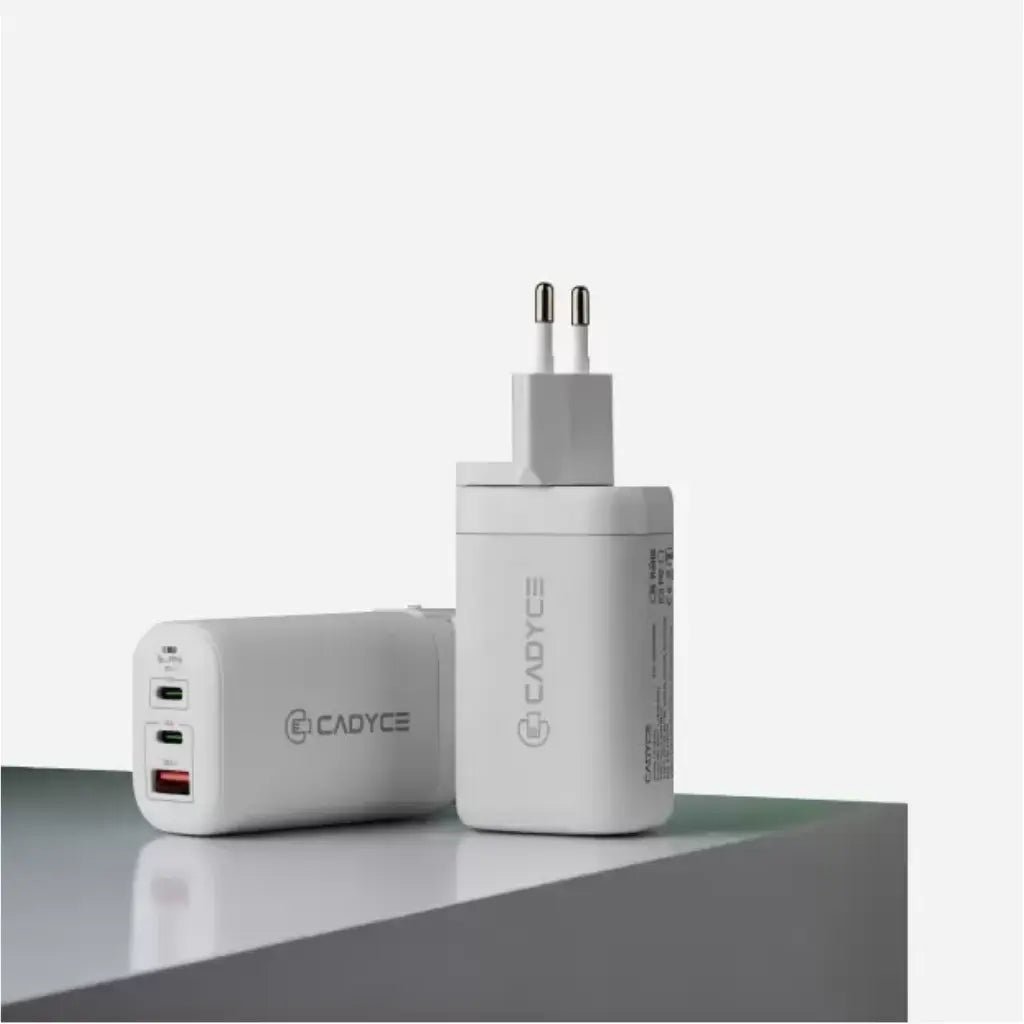 Cadyce CA-CPA61 65W GaN Fast Wall Charger with Dual USB-C PD 3.0 and USB-A QC 3.0 Ports