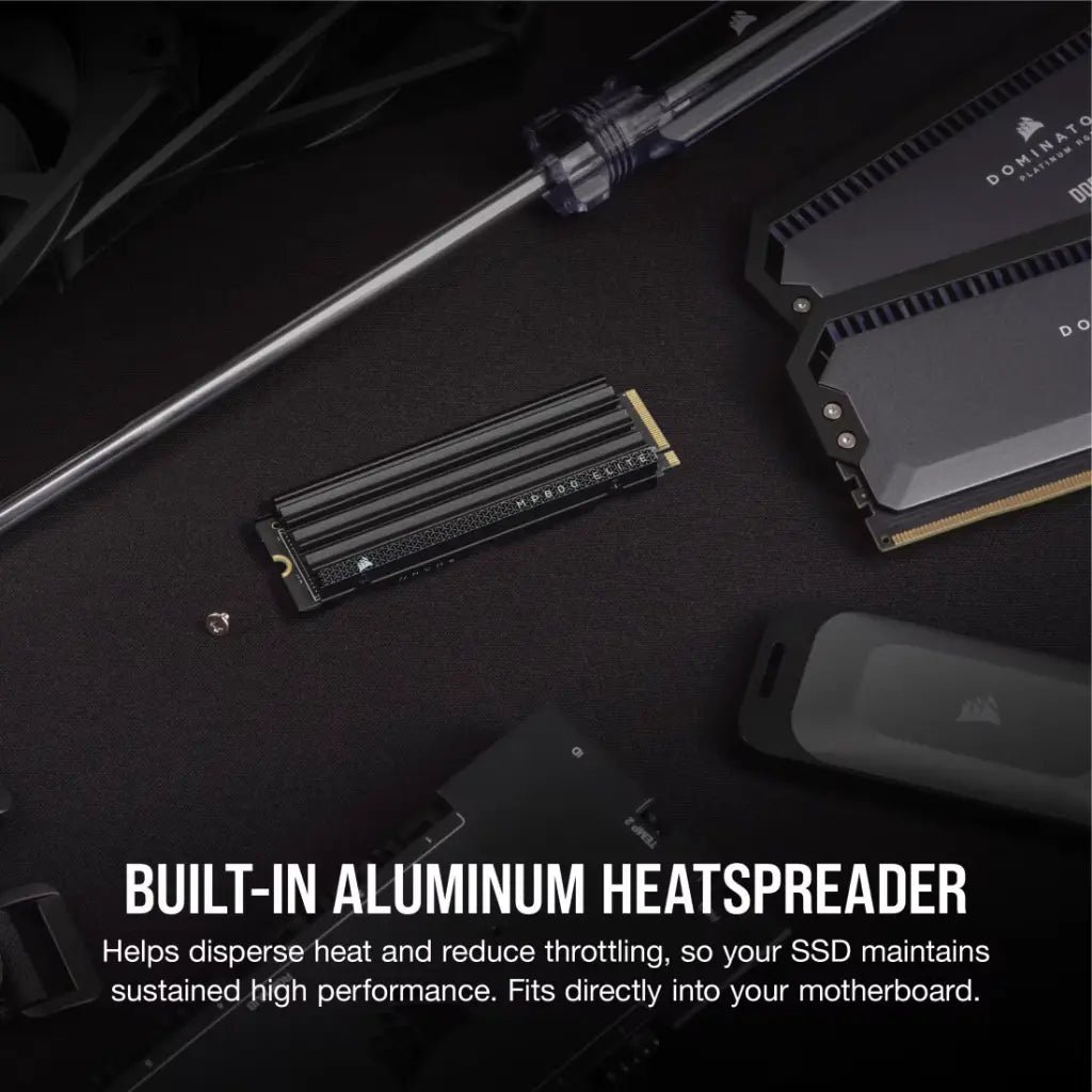 Corsair MP600 Elite 1TB PCIe Gen4 x4 NVMe M.2 2280 Internal SSD with Integrated Heatsink