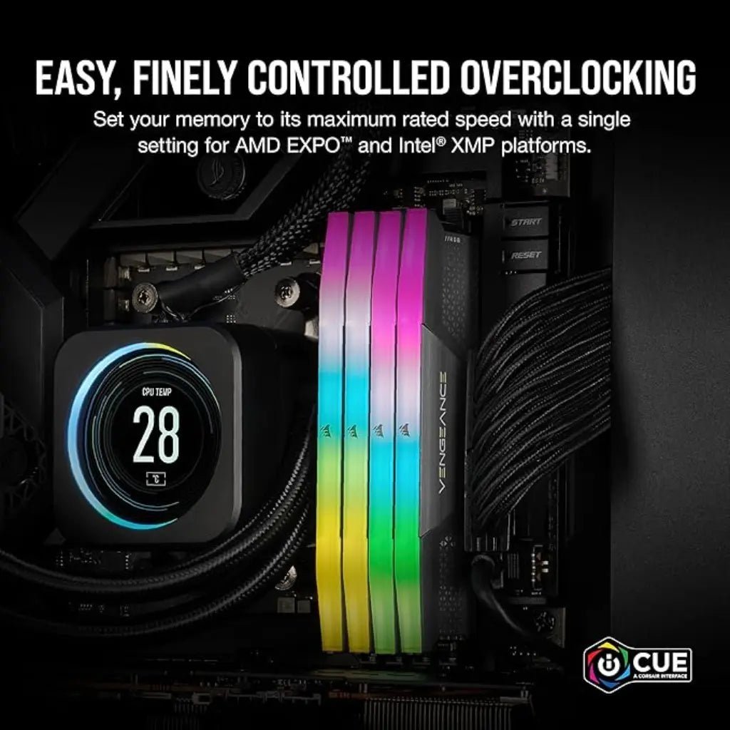 Corsair Vengeance RGB 96GB (2 x 48GB) DDR5 6000MHz CL30 Desktop Memory Kit