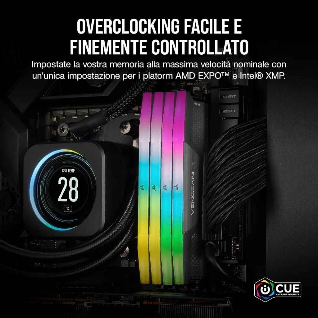 Corsair Vengeance RGB 96GB (2x48GB) DDR5 6000MHz CL36 High-Performance Gaming Desktop Memory Kit