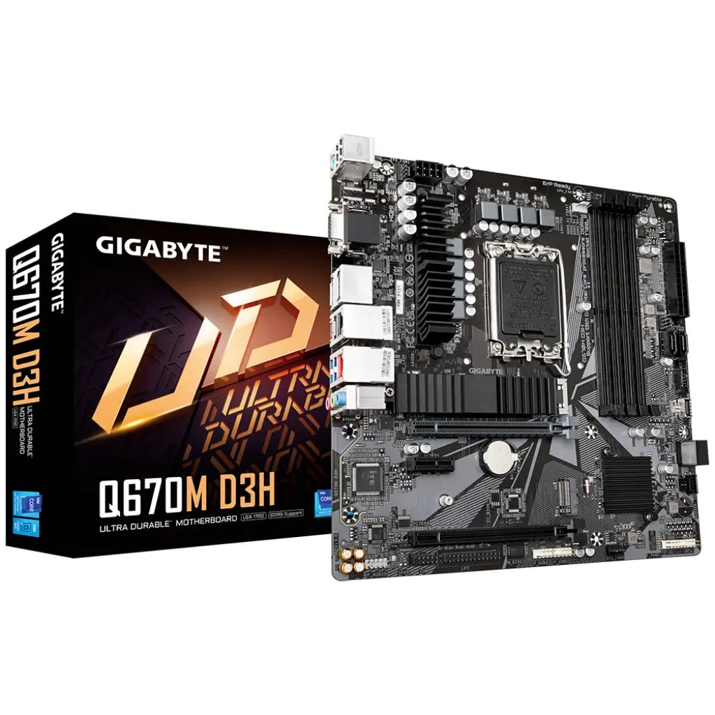 Gigabyte Q670M D3H Intel Q670 Chipset LGA1700 Socket DDR5 Micro-ATX Motherboard