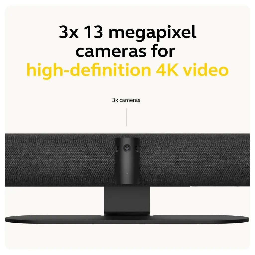 Jabra PanaCast 50 180° Panoramic 4K Intelligent Video Bar for Meeting Rooms with 13MP Triple Cameras and 8-Microphone Array