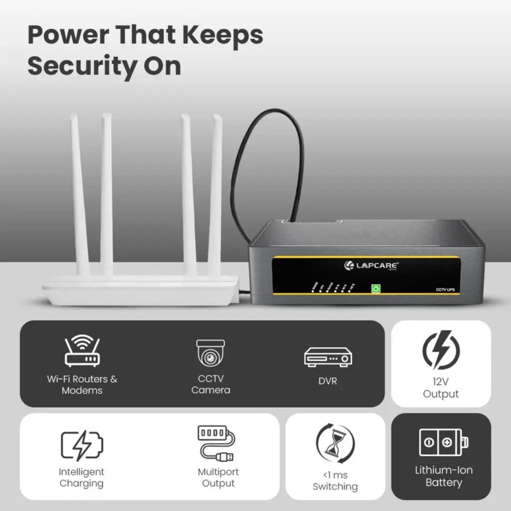 Lapcare CUB-IX 12V CCTV UPS with 5.2Ah Lithium-Ion Battery Backup (LOLCUP9959)