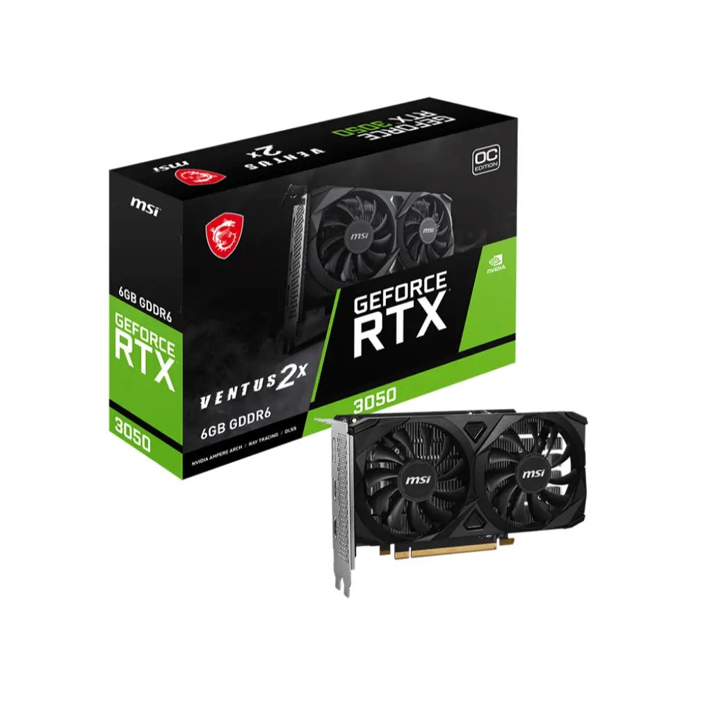 MSI GeForce RTX 3050 Ventus 2X OC 6GB GDDR6 Gaming Graphics Card