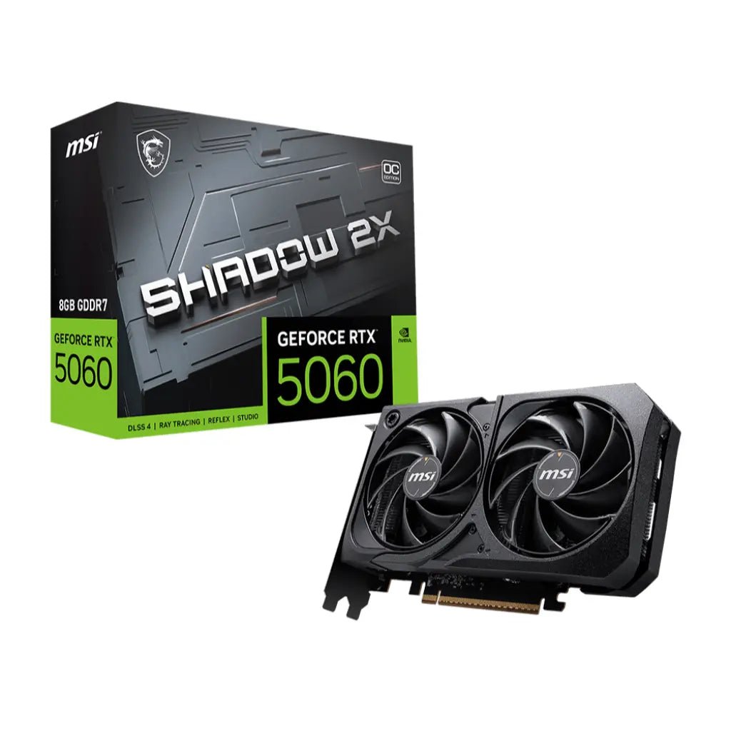 MSI GeForce RTX 5060 8GB Shadow 2X Overclocked Edition GDDR7 Graphics Card