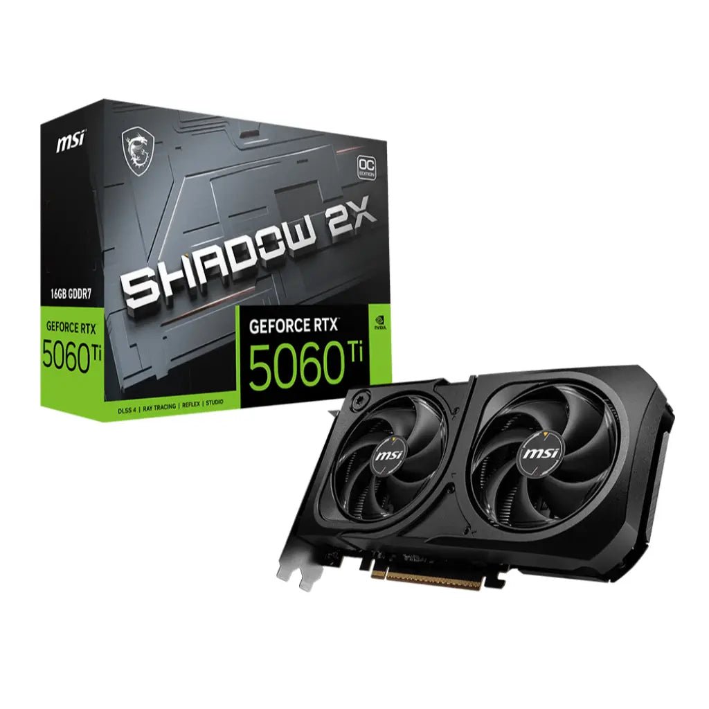 MSI GeForce RTX 5060 Ti 16GB GDDR7 Shadow 2X OC Plus High-Performance Gaming Graphics Card