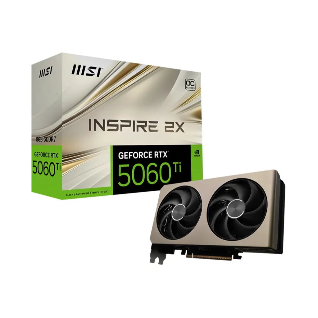 MSI GeForce RTX 5060 Ti 8GB GDDR7 Inspire 2X Overclocked Gaming Graphics Card