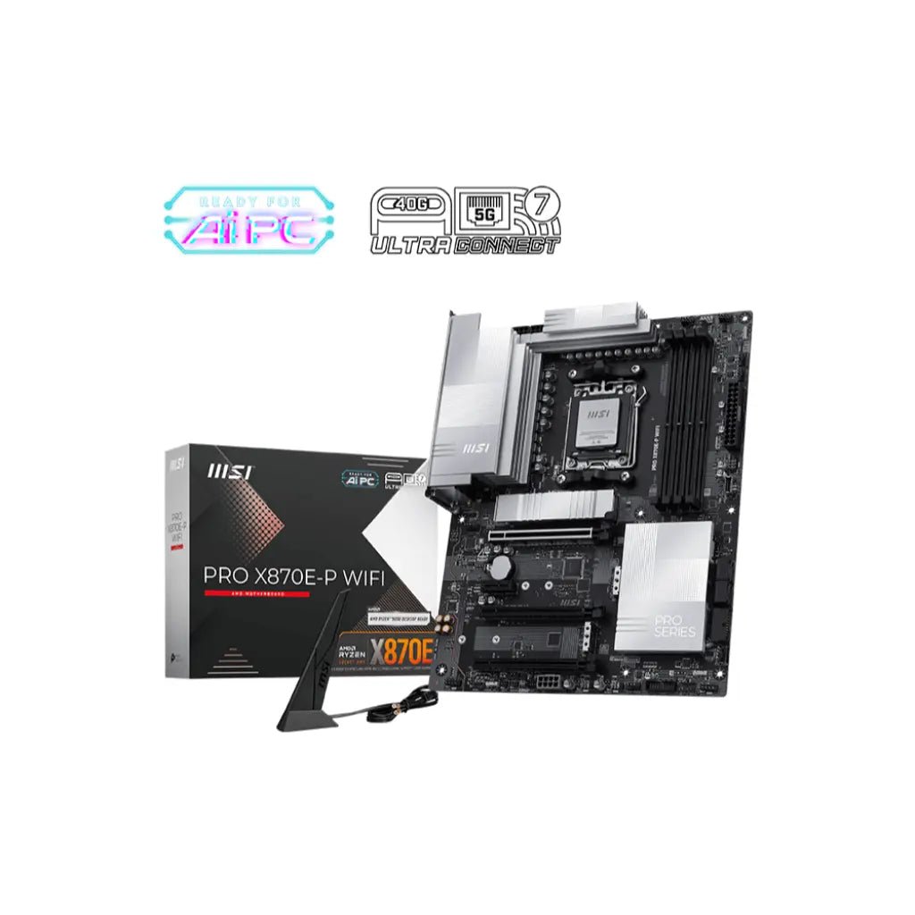 MSI PRO X870E-P WIFI AMD AM5 ATX Motherboard with DDR5 Support and WiFi 7