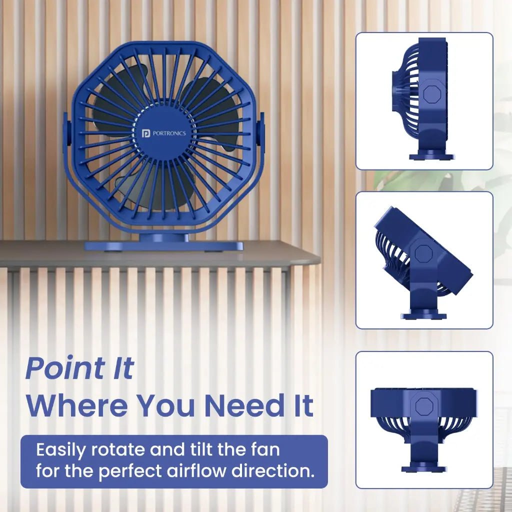 Portronics Chill On Mini Type-C 360-Degree Rotating Portable Handheld Fan