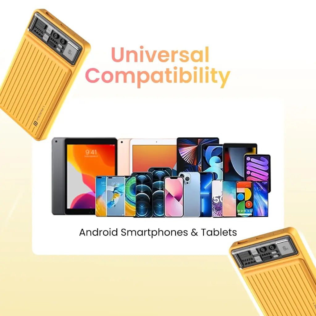Portronics Luxcell Mini 10K 10000mAh Portable Power Bank with 22.5W Fast Charging - Yellow