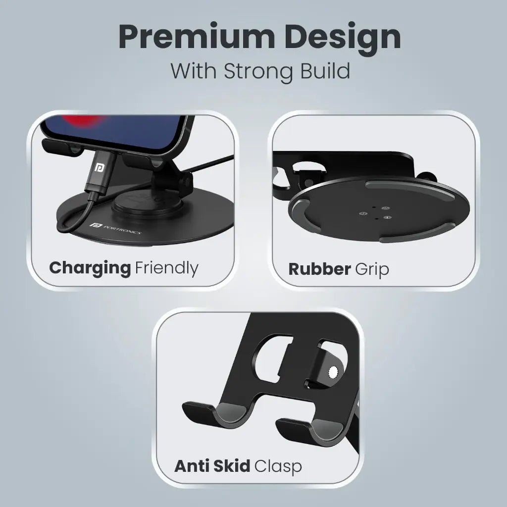 Portronics Mobot 4 POR 2637 Universal 360-Degree Rotatable Desktop Mobile Phone Holder Stand