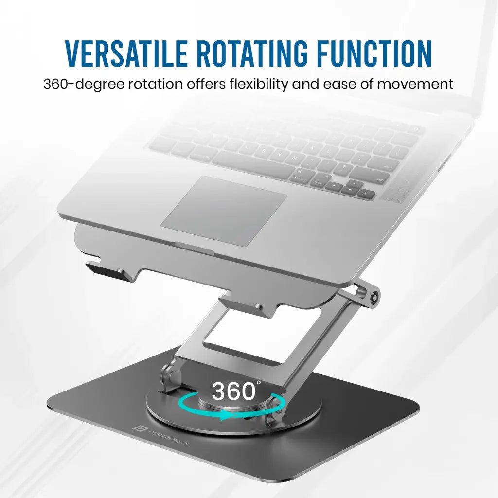 Portronics My Buddy K11 Pro Ergonomic Laptop Stand with Adjustable Height and 360-Degree Rotation
