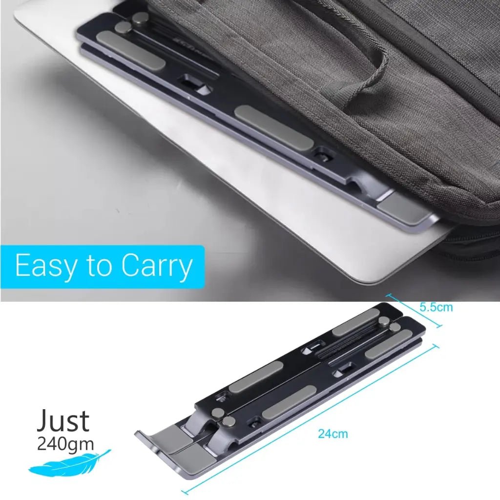 Portronics My Buddy K POR 421 Ergonomic Adjustable Aluminum Laptop Stand for Desk