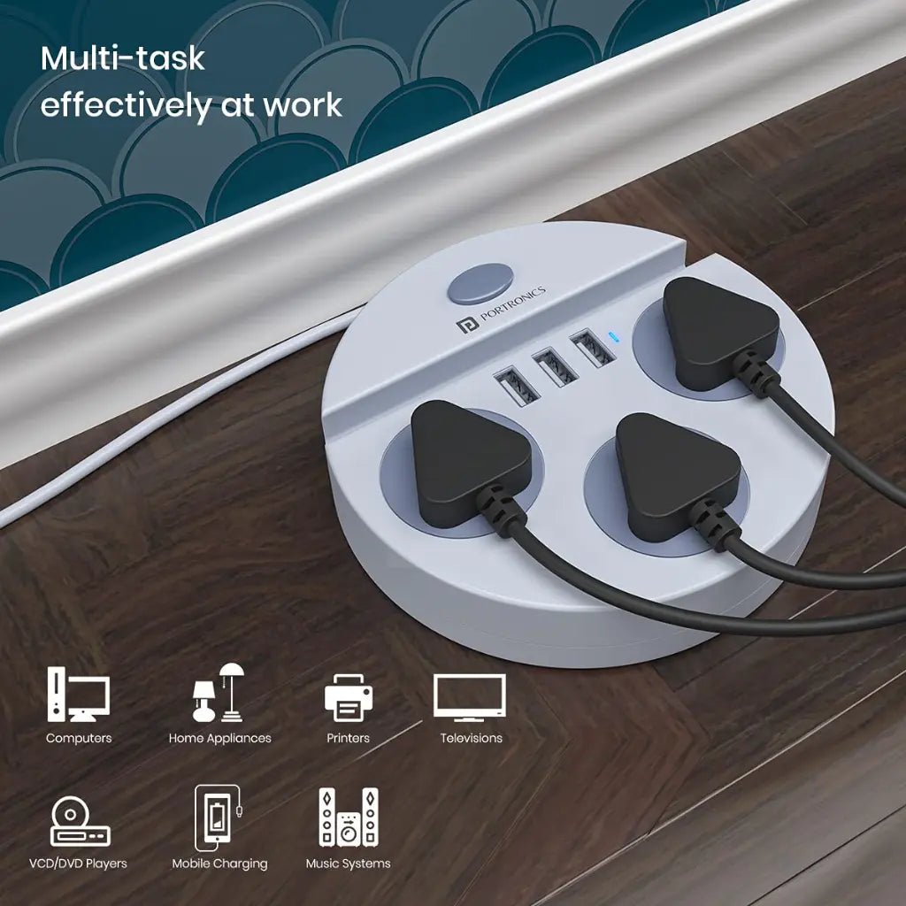 Portronics Power Plate 5 (POR 1359) 5-Socket Extension Board with 1.5m Cord