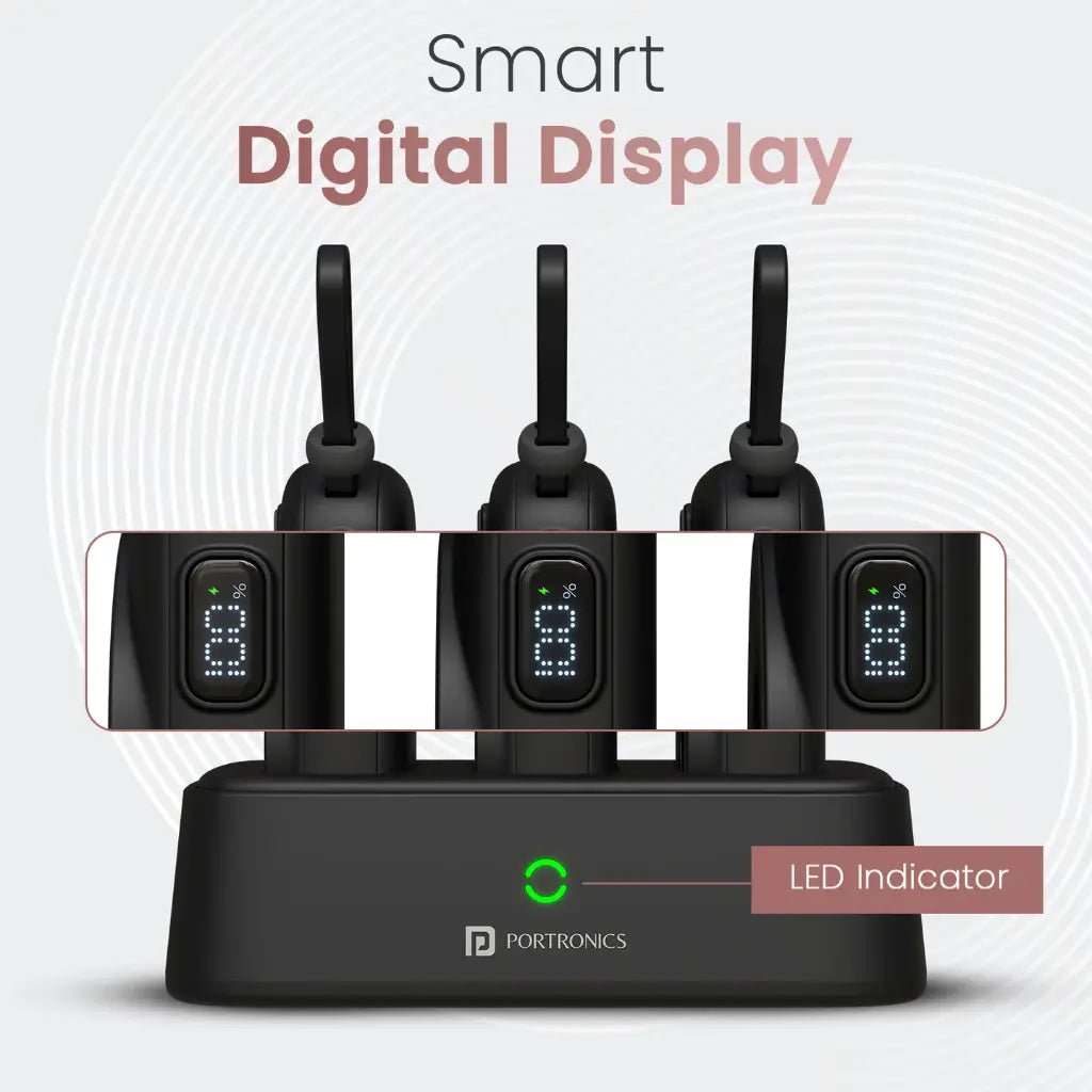 Portronics Power Shutter Home POR 2901 3-in-1 Modular Charging Station with Three 10000mAh Detachable Power Banks