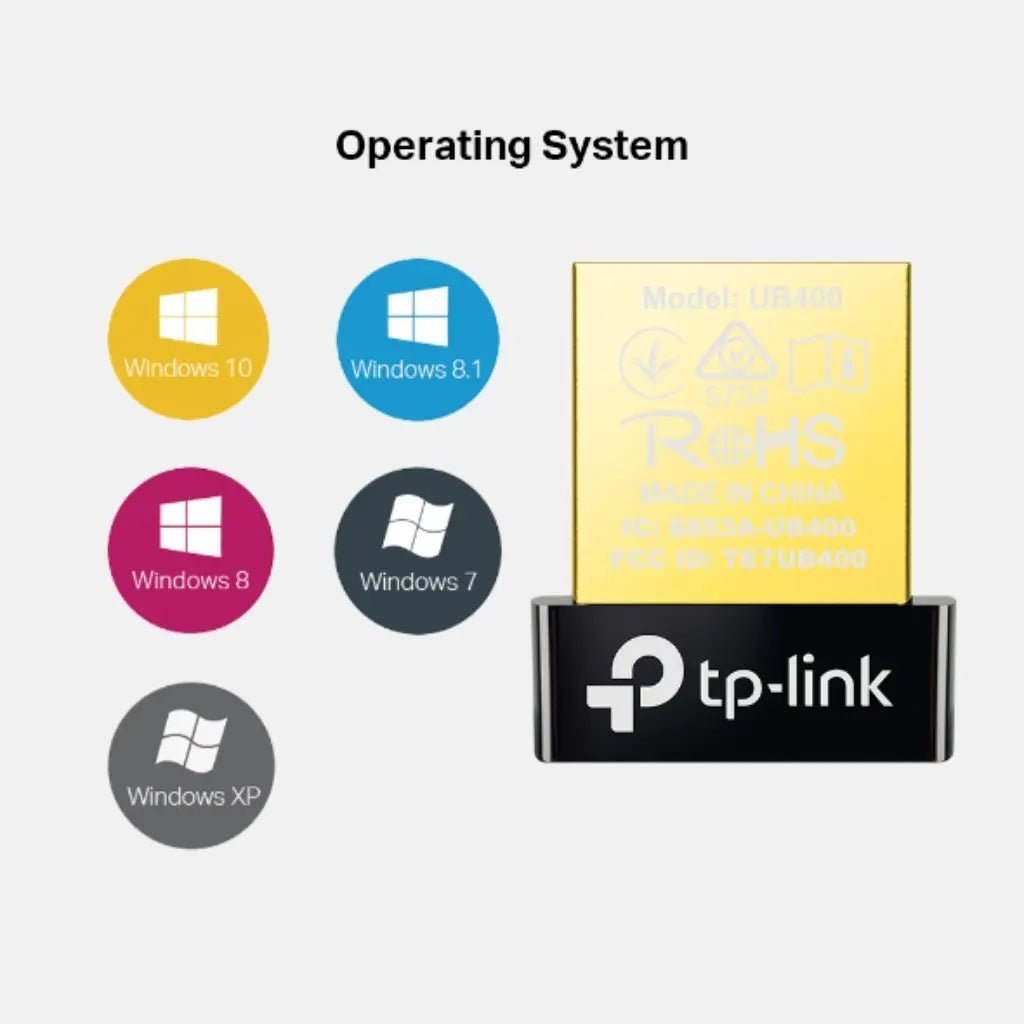 TP-Link UB400 Bluetooth 4.0 Nano USB Adapter for PC and Laptop - Plug and Play Wireless Connectivity