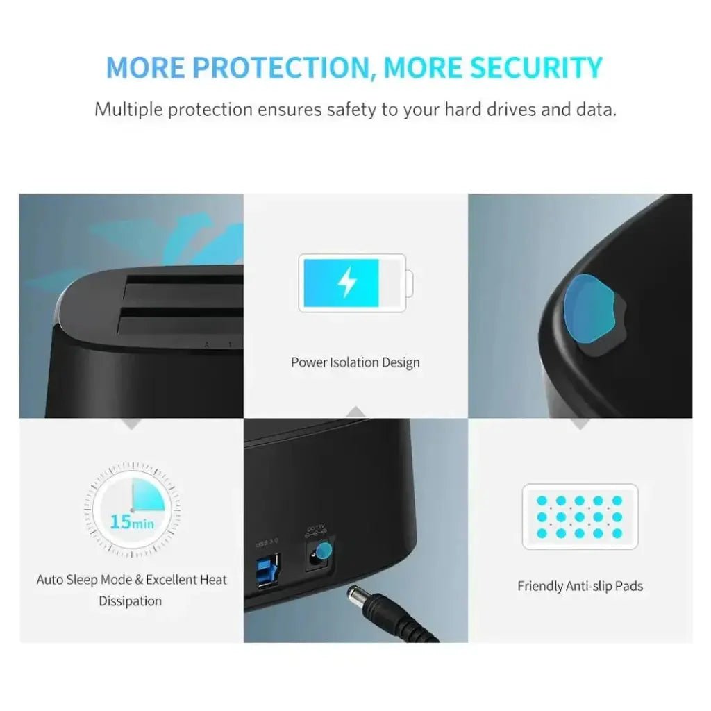 Ugreen Dual Bay USB 3.0 SATA Hard Drive Docking Station for HDD and SSD with Offline Clone Function