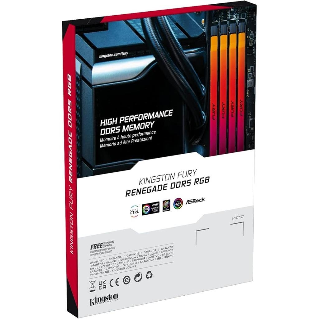 Kingston FURY Renegade RGB 32GB (2x16GB) DDR5 6400MHz CL32 Desktop Memory Kit