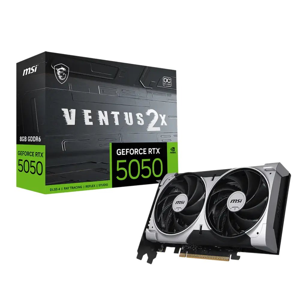 MSI GeForce RTX 5050 Ventus 2X OC 8GB GDDR6 Graphics Card - Dual Fan Edition