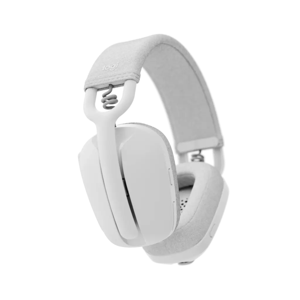 Logitech Zone Vibe 100 Lightweight Wireless Over-Ear Headphones with Noise-Cancelling Microphone - Off White