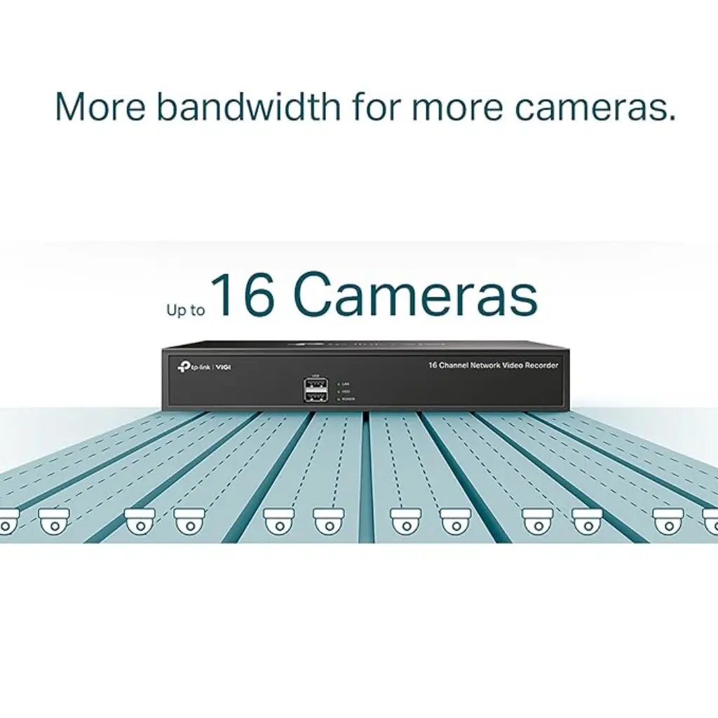 TP-Link VIGI NVR1016H 16-Channel Network Video Recorder with H.265+ Compression and ONVIF Compatibility