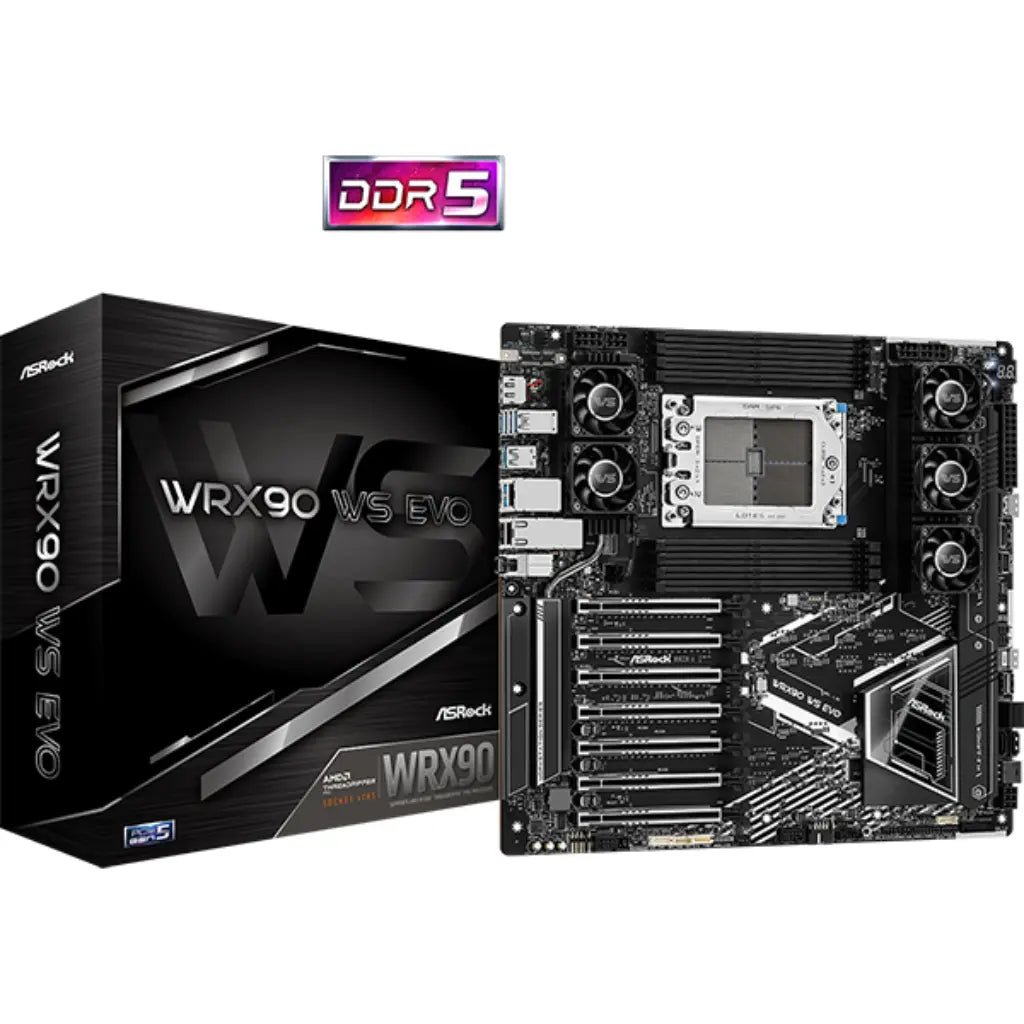 ASRock WRX90 WS EVO AMD Threadripper Pro WRX90 Chipset sTR5 EEB DDR5 ECC Workstation Motherboard