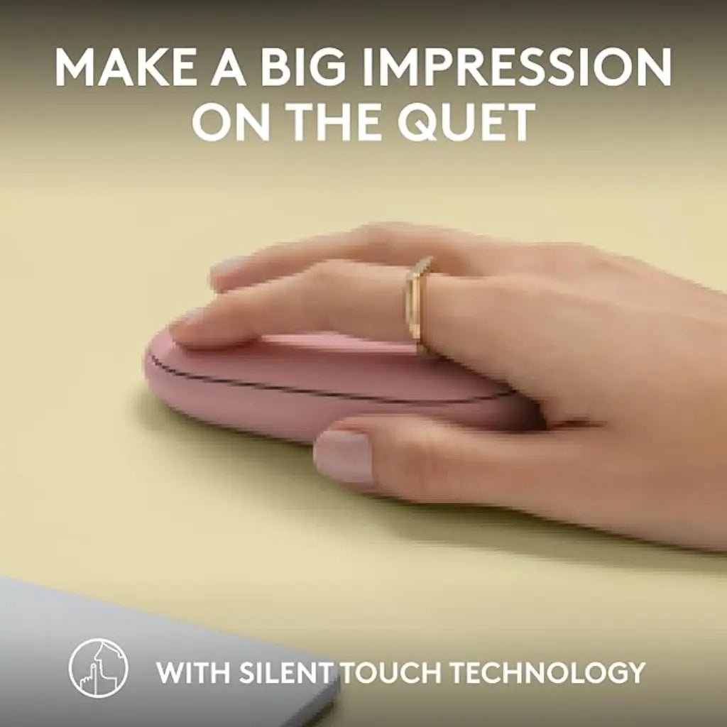 Logitech Pebble Mouse 2 M350s Slim Multi-Device Bluetooth Wireless Mouse - Rose