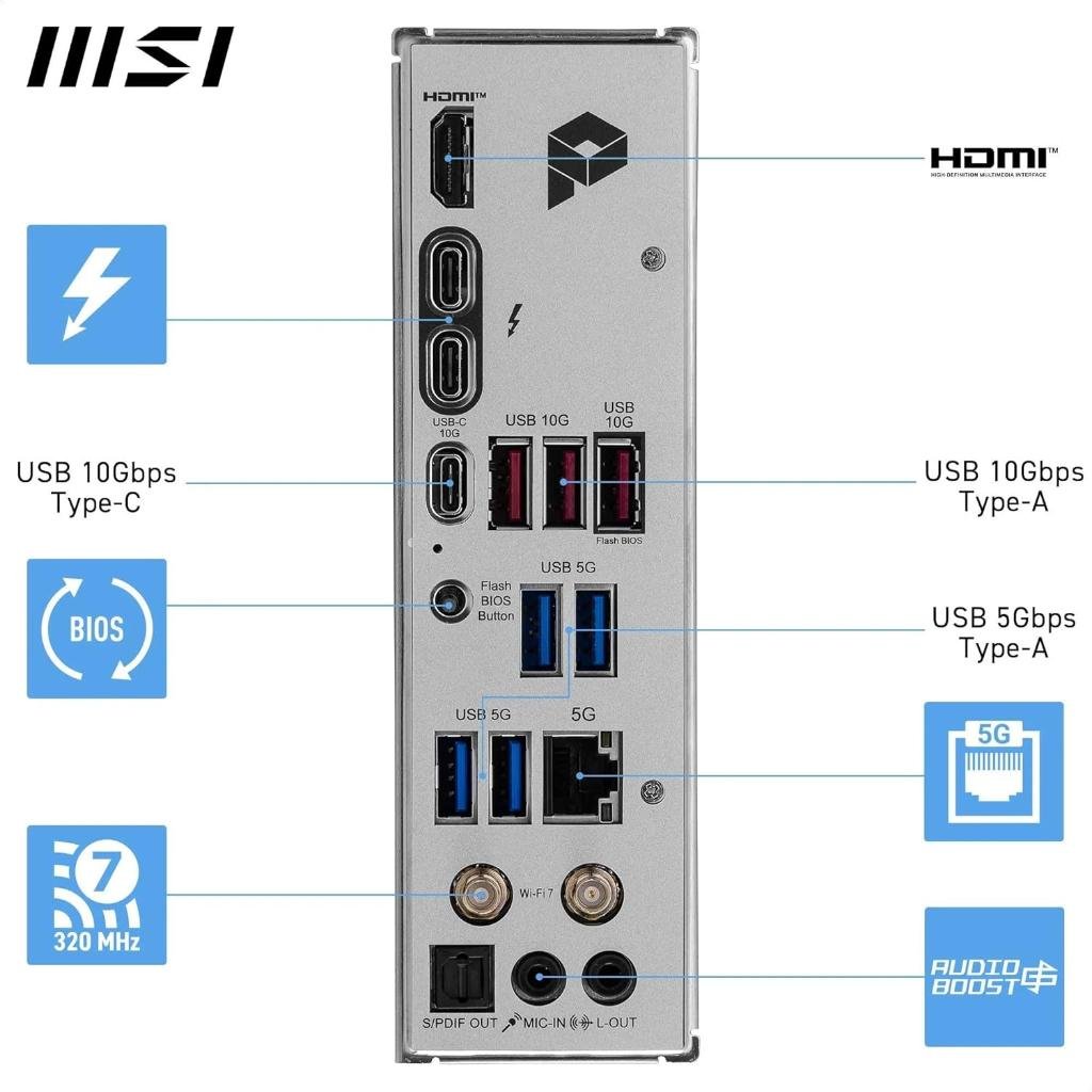 MSI PRO Z890-A WIFI Intel LGA 1851 DDR5 Full-ATX Motherboard with WiFi 7