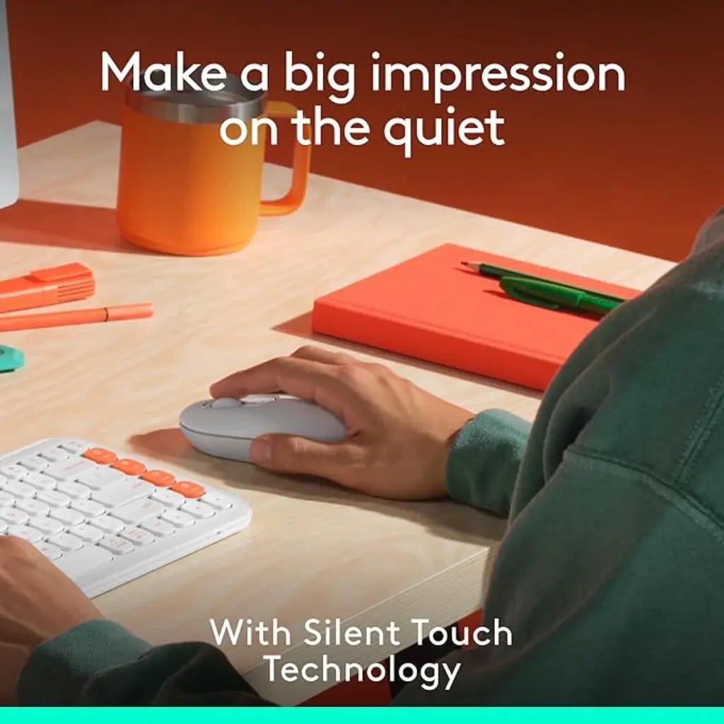 Logitech POP Multi-Device Bluetooth Wireless Mouse with Customizable Emoji Button - Off White
