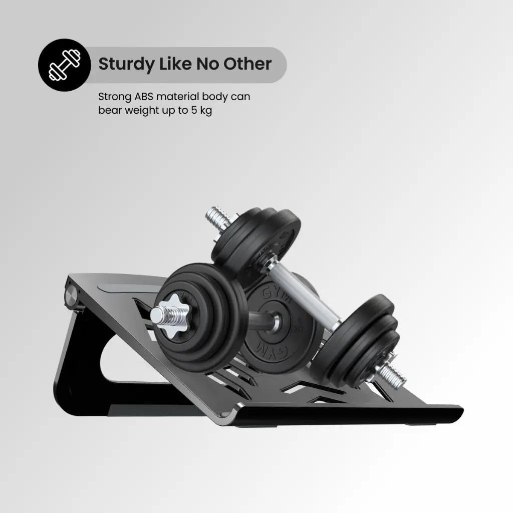 Portronics My Buddy Hexa 5 Foldable Laptop Stand with Adjustable Height and Ergonomic Design
