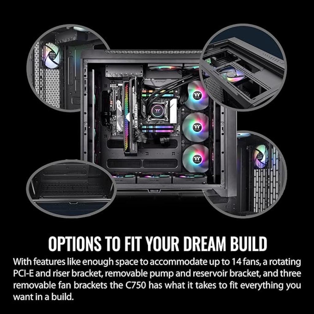 Thermaltake CTE C750 TG ARGB E-ATX Full Tower Tempered Glass High-Airflow PC Gaming Case