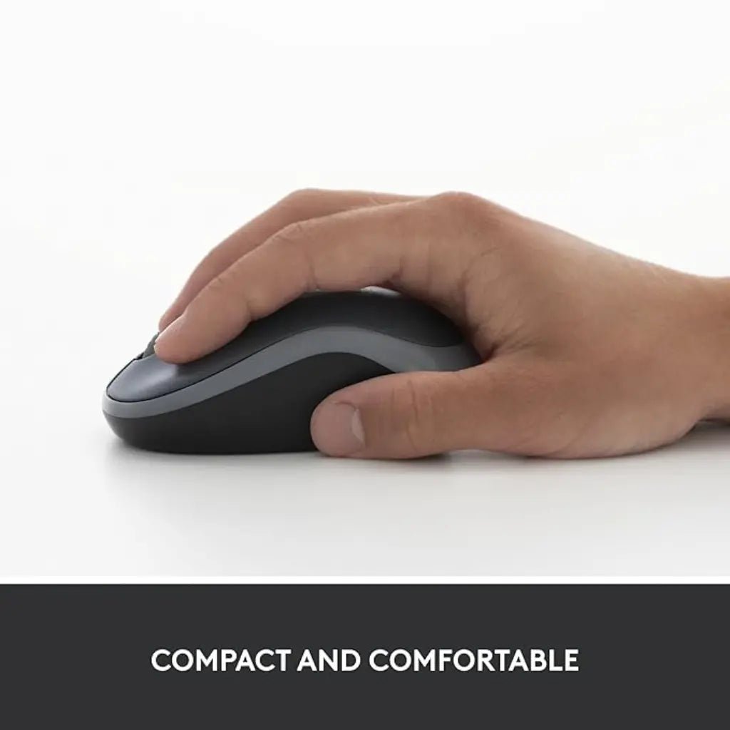 Logitech M186 2.4GHz Wireless Optical Mouse with USB Nano Receiver - Compact and Ergonomic