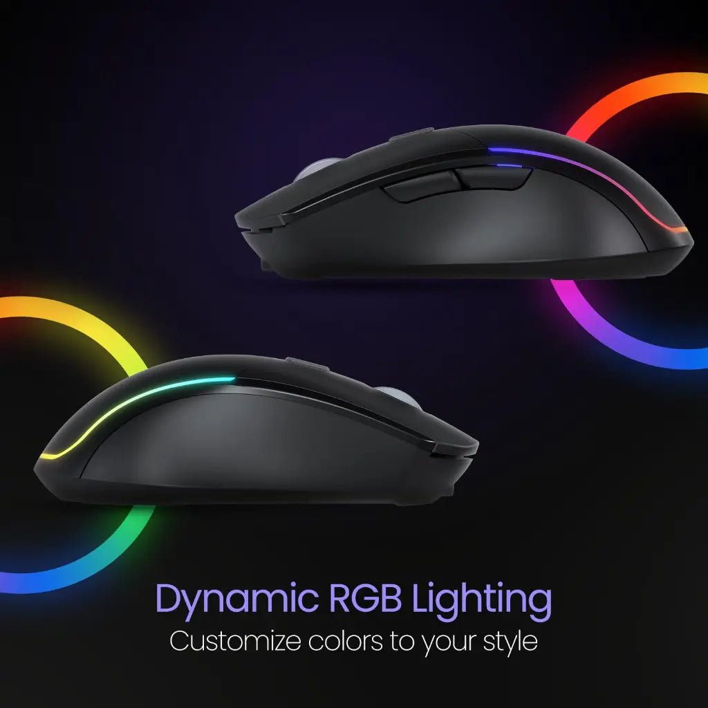 Portronics Toad One POR 1682 Wireless Dual Connectivity Ergonomic Mouse with Customizable RGB Lighting