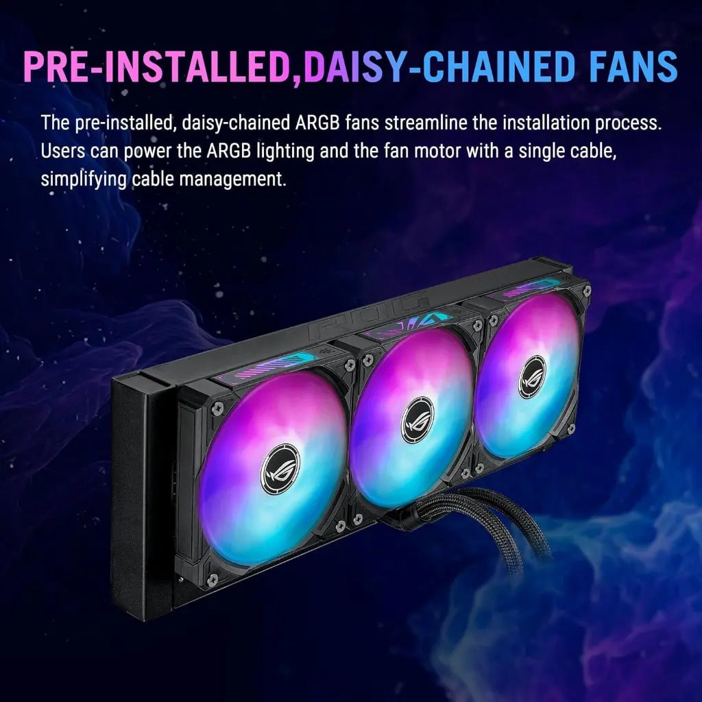 ASUS ROG Ryuo IV 360 ARGB All-in-One Liquid CPU Cooler with 6.67-Inch AMOLED Display